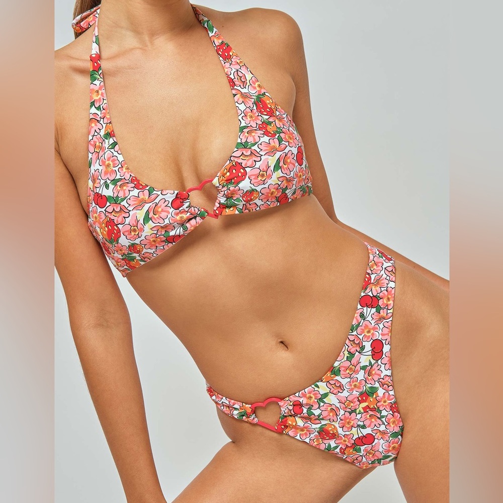 NWT Blackbough Thea Berry Cherry Heart Bikini Set